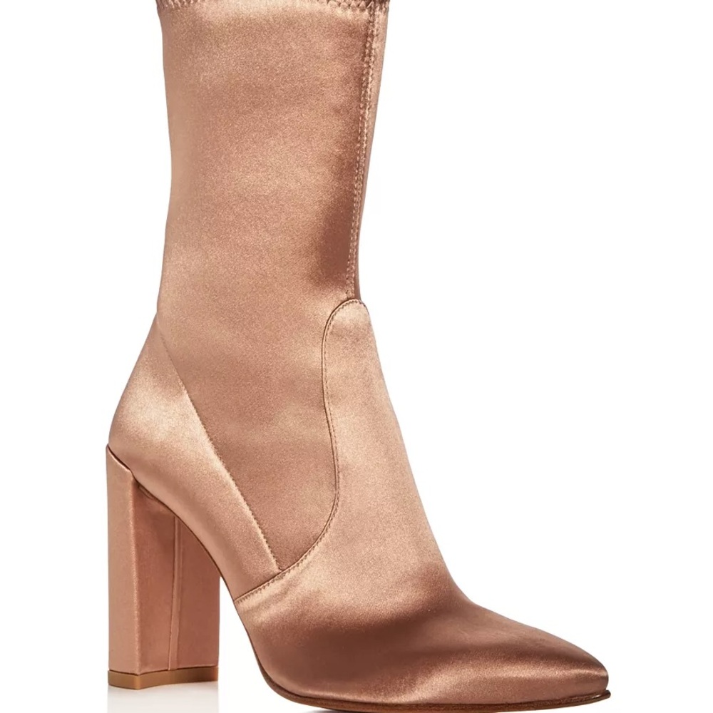 Women's Clinger Stretch Satin Pointed Toe Boots